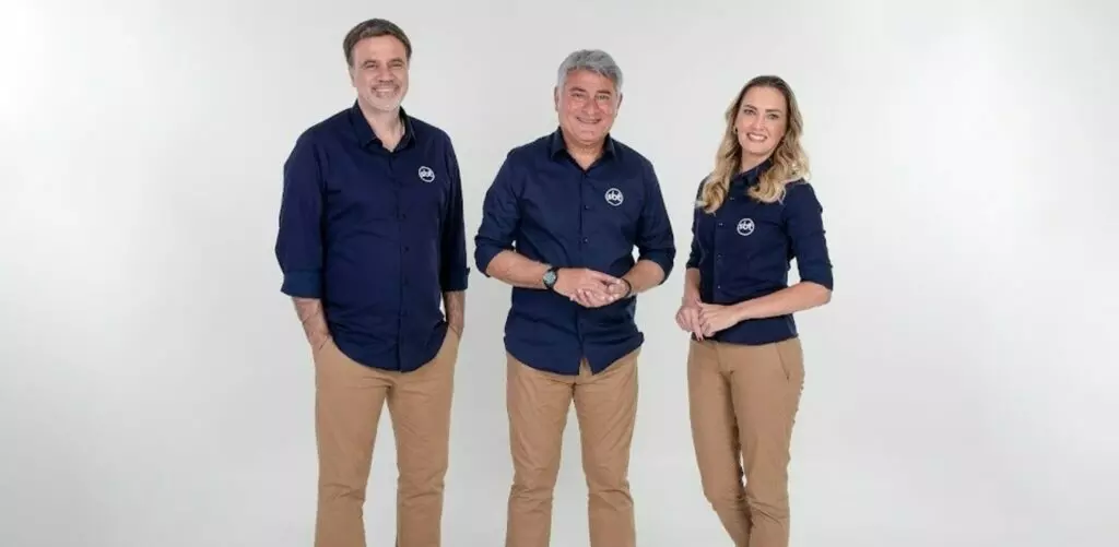 Cleber Machado, Mauro Beting e Nadine Basttos
