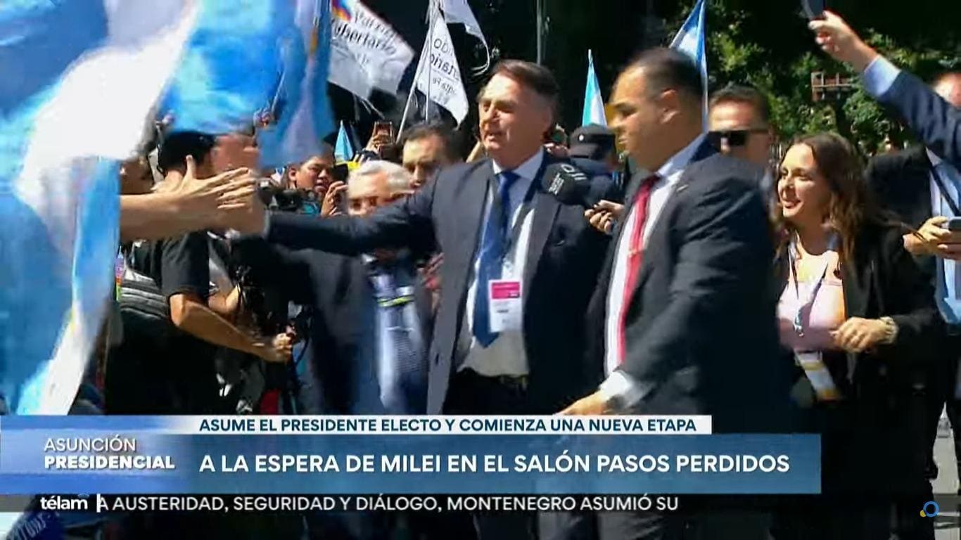 Jair Bolsonar na posse da Argentina