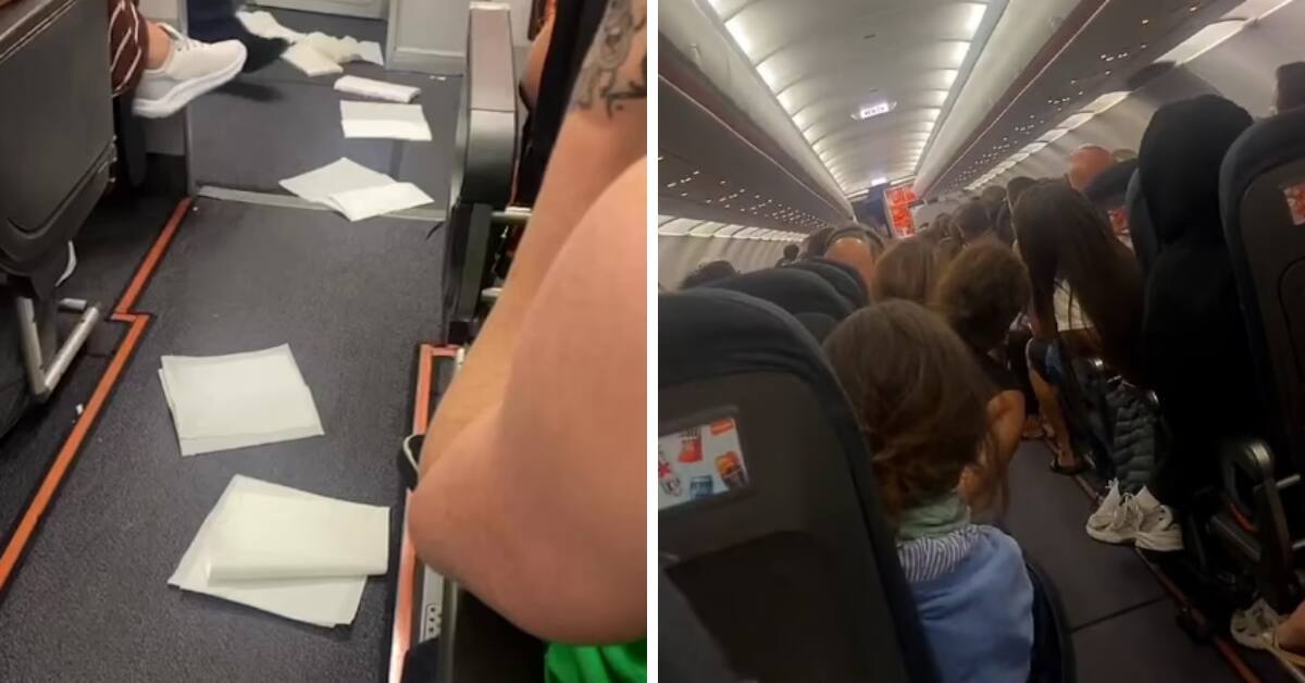 Foto avião homem defecou no banheiro
