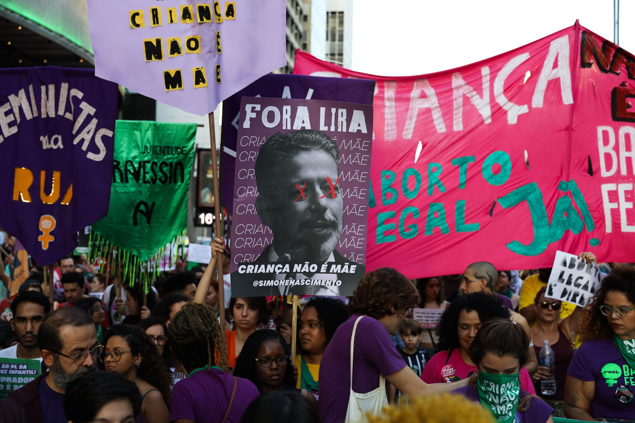 Avenida Paulista foi palco para manifestação contra o PL do Aborto