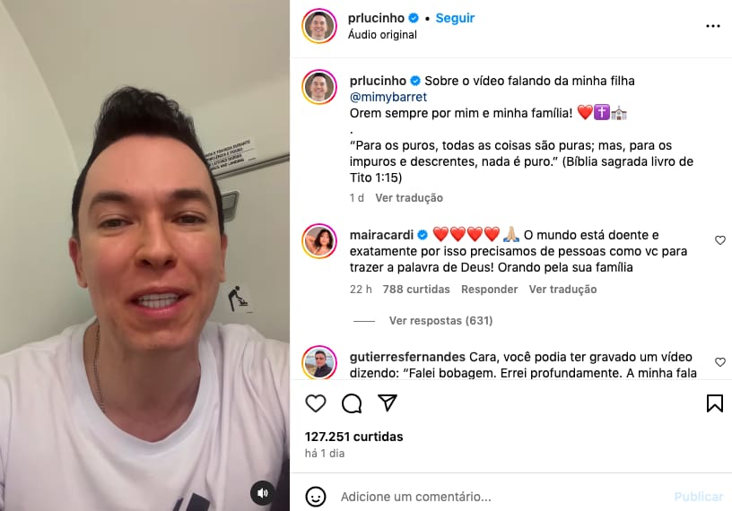 Pastor gravou vídeo se explicando e Maira Cardi o apoiou