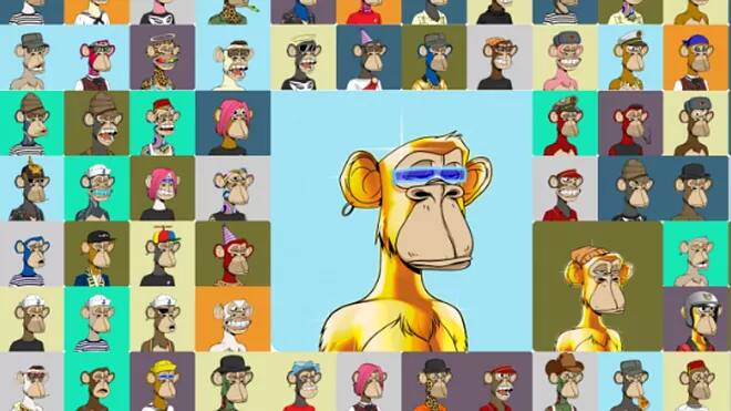 Os "Bored Apes" são uma série de milhares de versões do rosto de um macaco, geradas por algoritmos