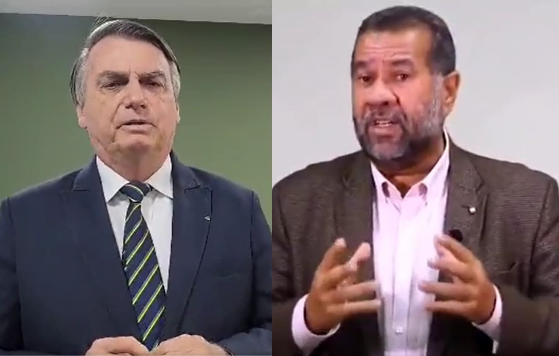 Jair Bolsonaro (esquerda) em vídeo em que ironizou Carlos Lupi (direita)