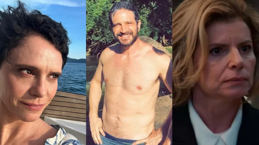 Celina (Malu Galli), Sebastian (Caco Ciocler) e Odete (Debora Bloch) de Vale Tudo