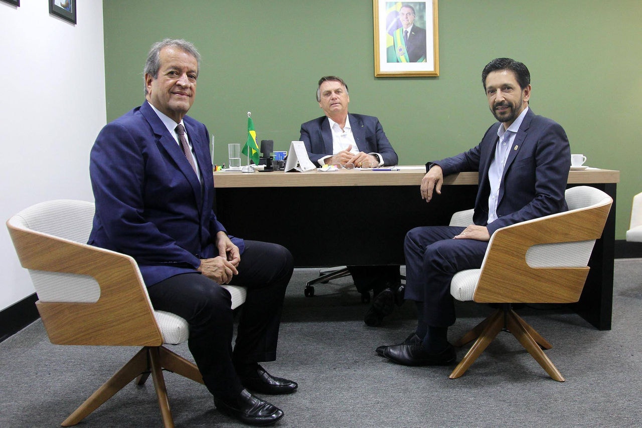 Na ordem: Valdemar Costa Neto, Jair Bolsonaro e Ricardo Nunes