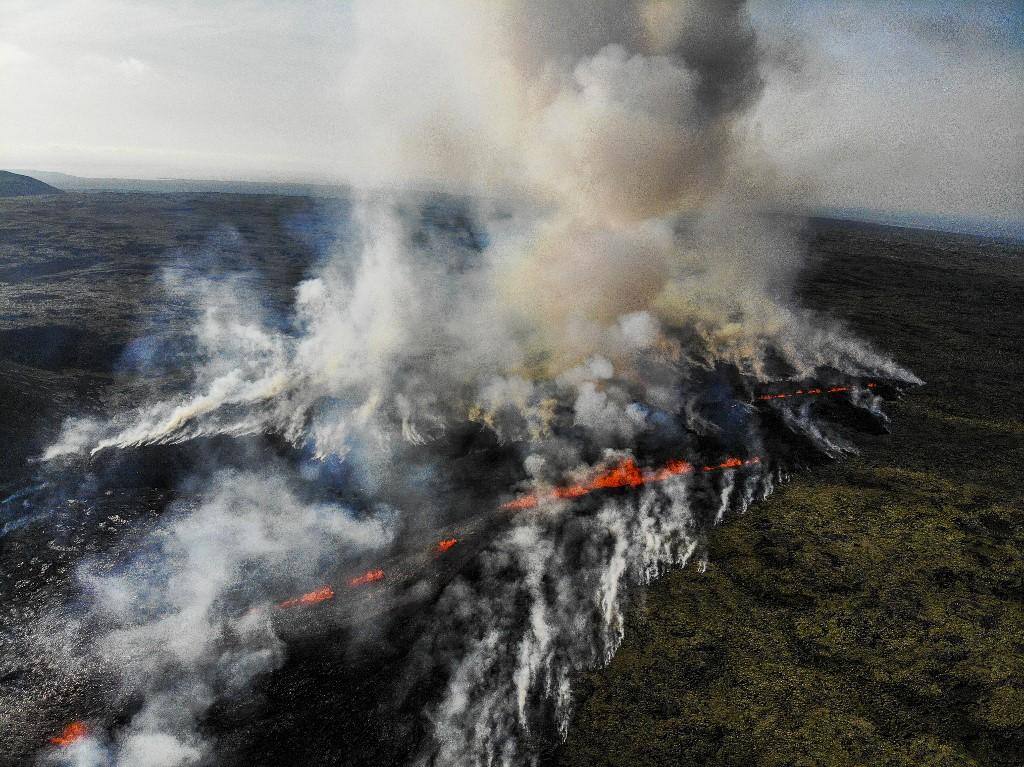 Vulcão em erupção na Islândia