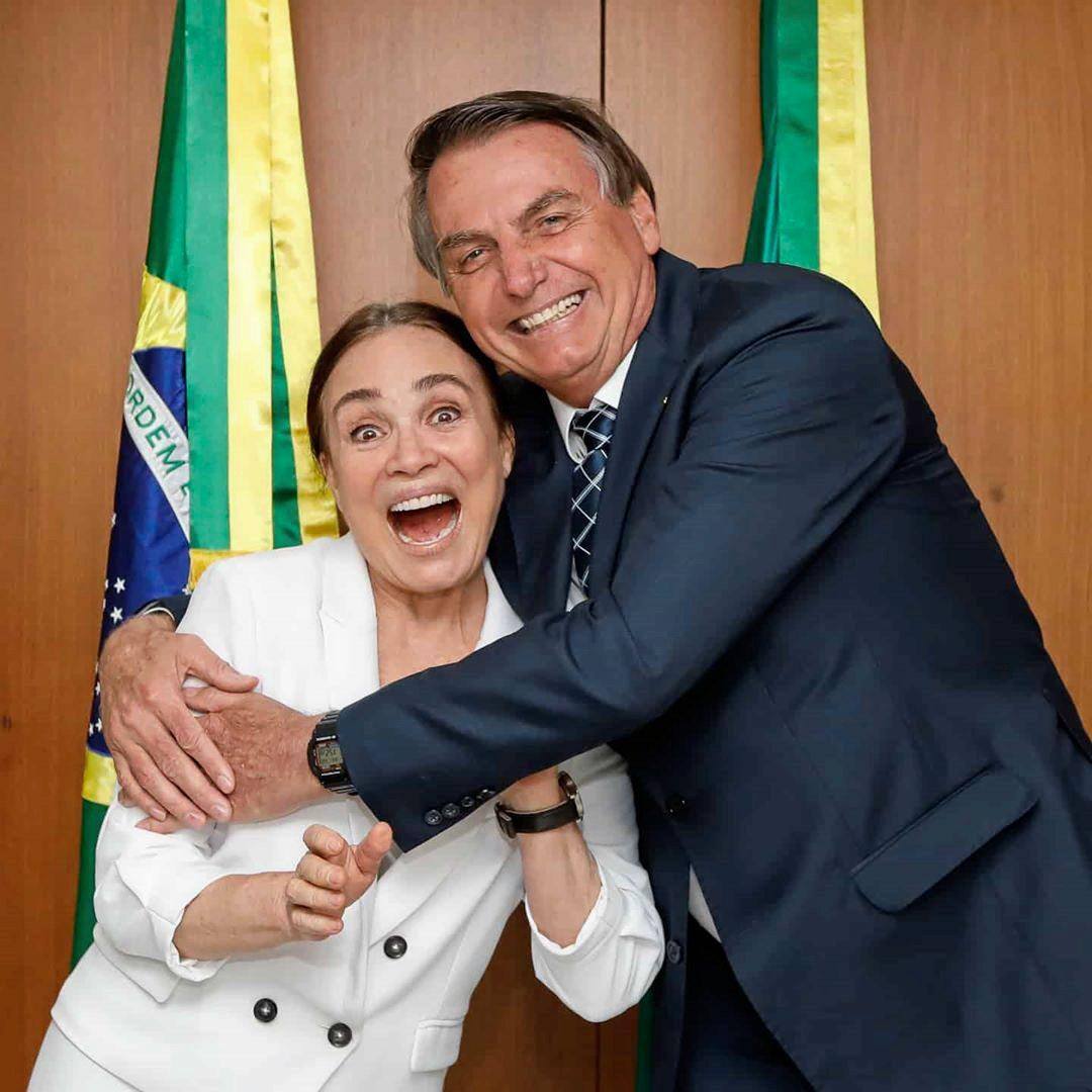 Regina Duarte e Jair Bolsonaro