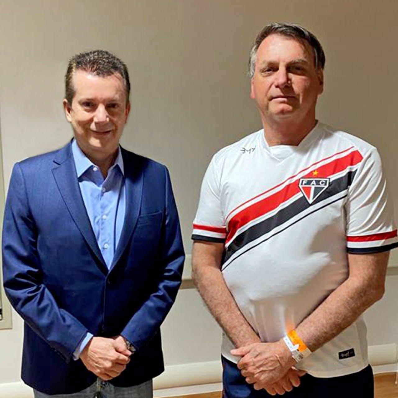 Celso Russomanno visitou o presidente Jair Bolsonaro, que passou por uma cirurgia no hospital Albert Einstein, no fim de setembro;  repasses da União estão em debate na campanha em 2020