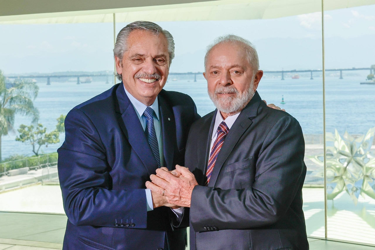 O presidente da República, Luiz Inácio Lula da Silva (PT), e o presidente da Argentina, Alberto Fernández