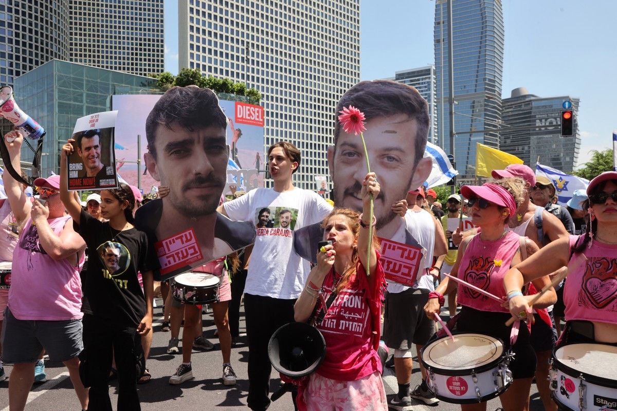 Manifestantes foram convocados por familiares de reféns mantidos em Gaza