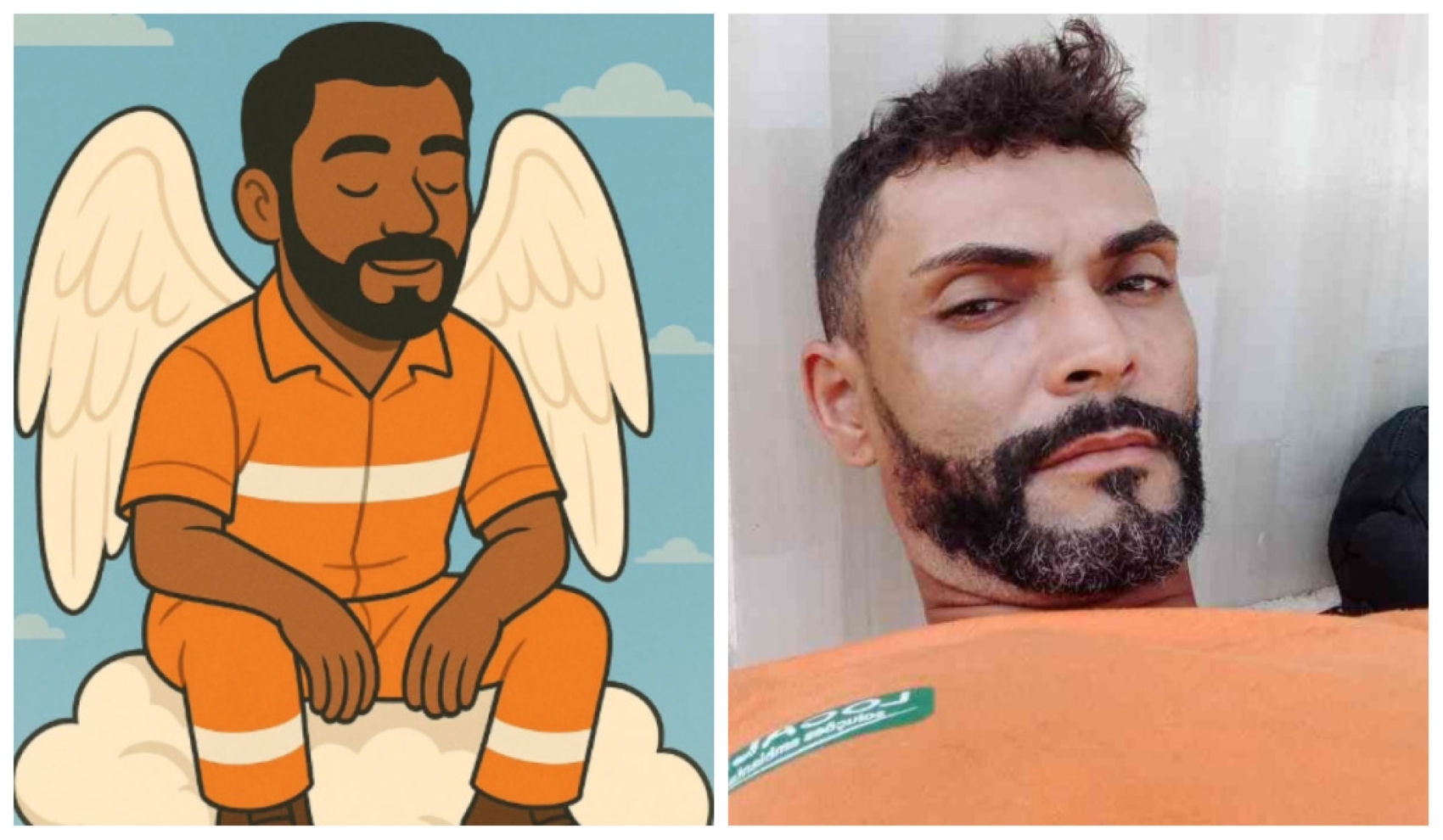Álvaro Damião publicou homenagem com uma foto em desenho do gari Laudemir de Souza Fernandes, morto nesta segunda (11) em BH