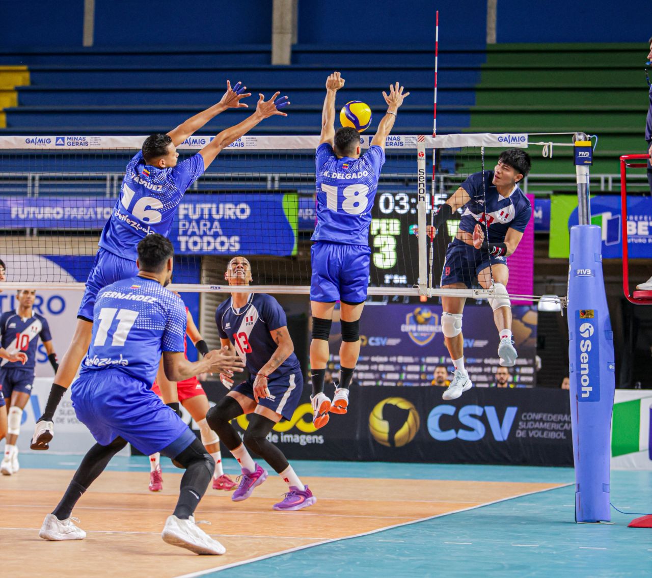 Duelo entre Peru e Venezuela, pela Copa América masculina de Vôlei
