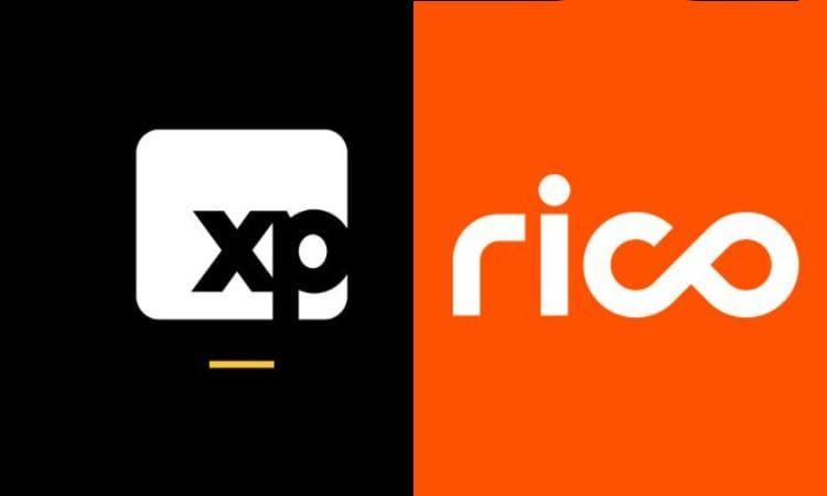 As logos da XP e da Rico Investimentos