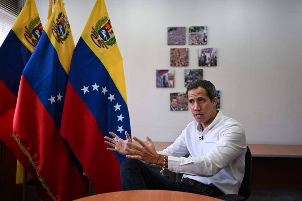 Juan Guaidó, líder da oposição venezuelana, durante entrevista à AFP