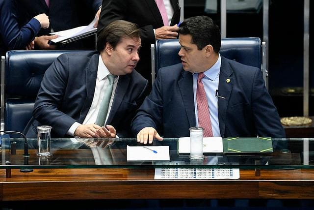 Rodrigo Maia e Davi Alcolumbre, presidentes da Câmara e do Senado, respectivamente