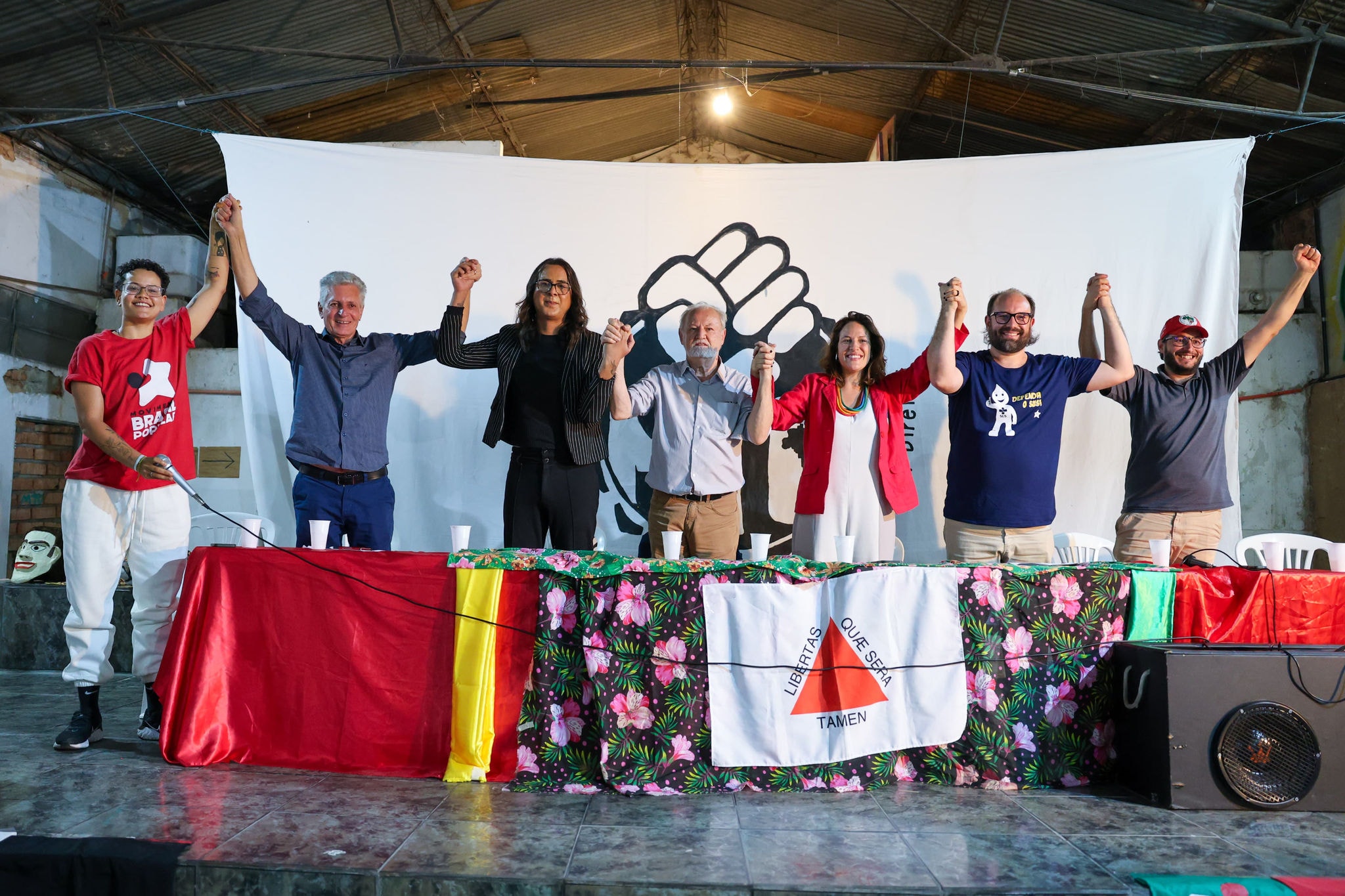 Pré-candidatos Duda Salabert, Rogério Correia e Bella Gonçalves se reuniram em evento do MST