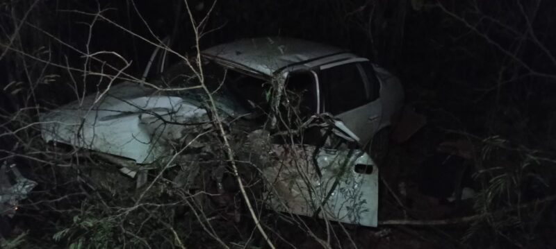 Idoso de 71 anos fica ferido após colisão entre carro e caminhão na MGC-122, em Capitão Enéas