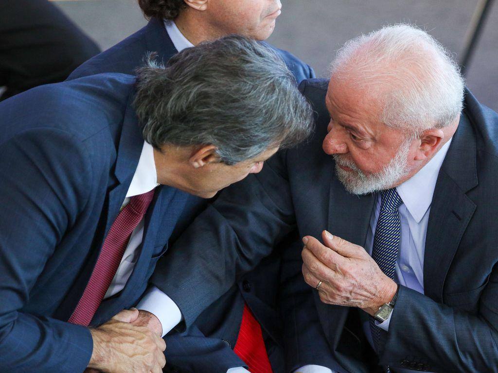 O presidente Lula e o ministro Fernando Haddad, durante anúncio do Plano Safra da Agricultura Familiar 2023/2024