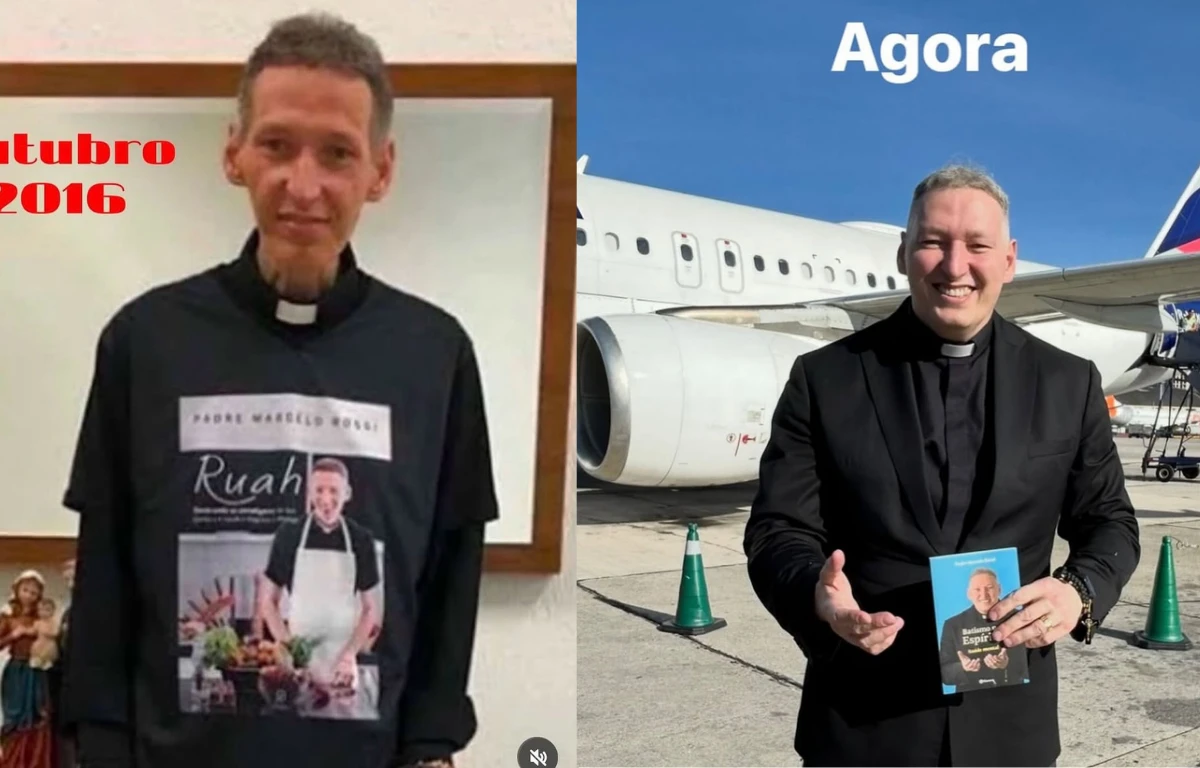 Padre Marcelo Rossi faz antes e depois