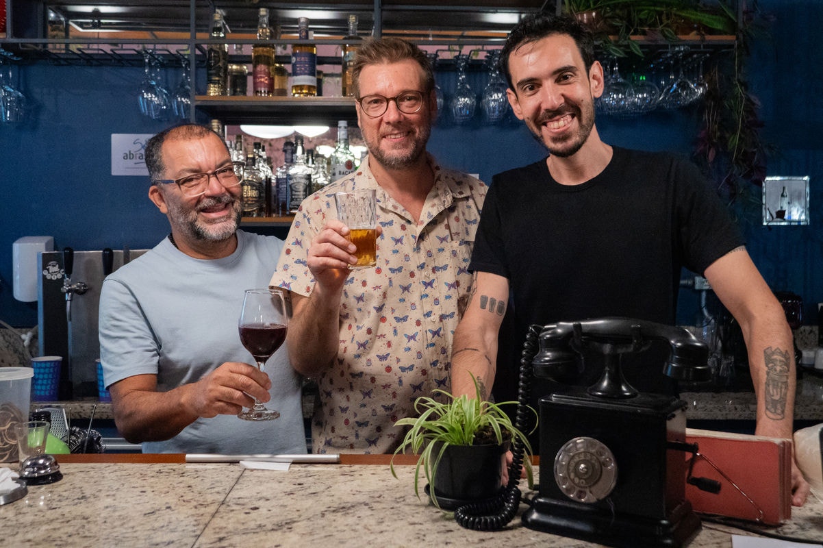 Os sócios da Panorama Pizzaria: César Santana, Lucas Brandão e Alfredo Lanna