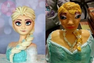 Convidados ficaram assutados com bolo da princesa Elsa