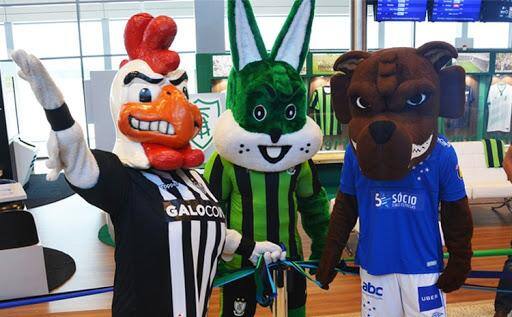 Mascotes do Atlético, América e Cruzeiro juntos