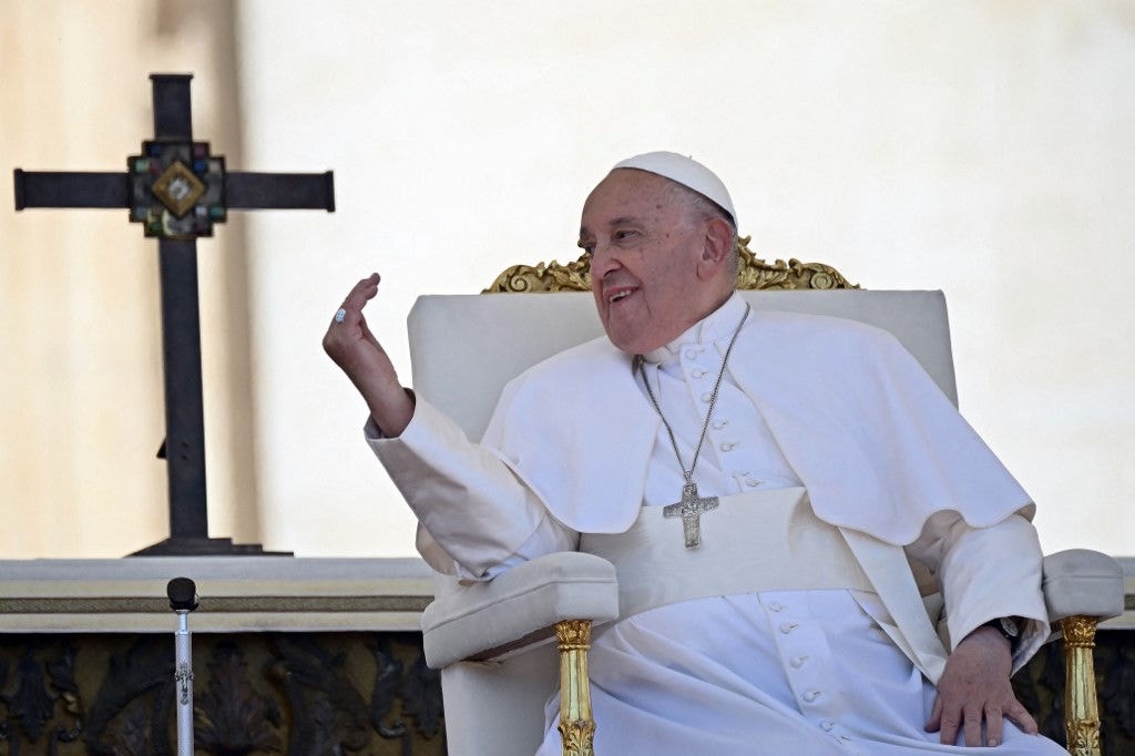 Papa Francisco durante cerimônia em maio deste ano