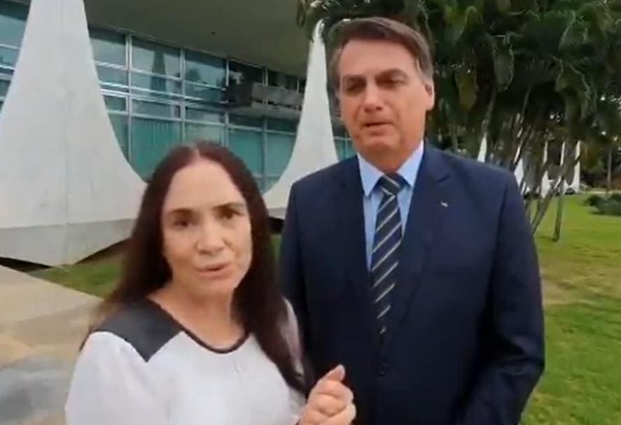 Regina Duarte e Jair Bolsonaro