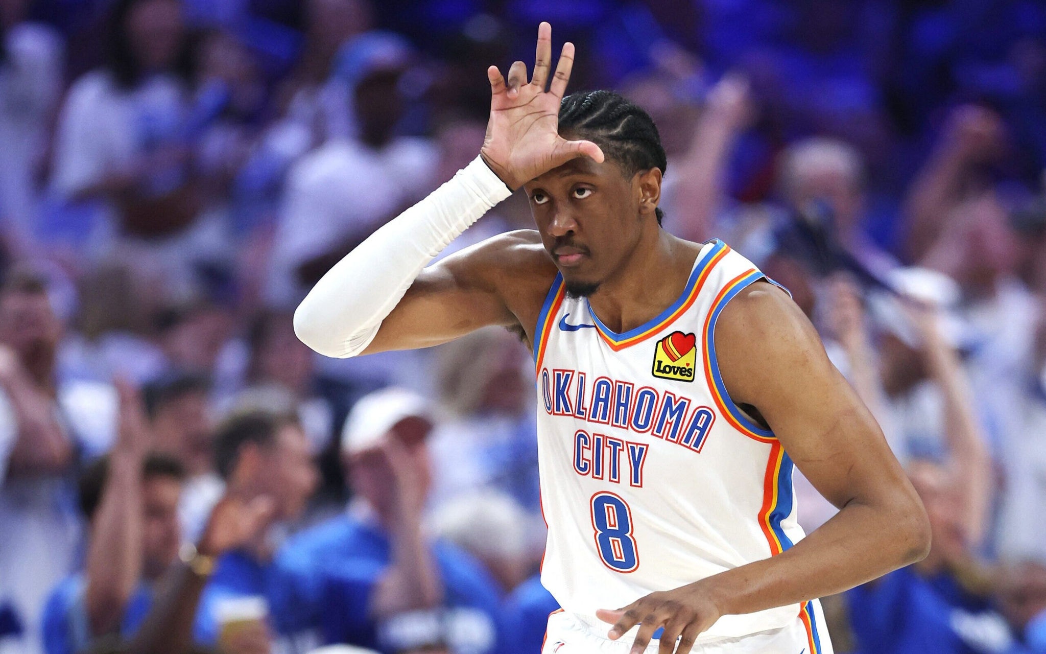 Jalen Williams foi o cestinha da partida com 40 pontos (Foto: Matthew Stockman/AFP)
