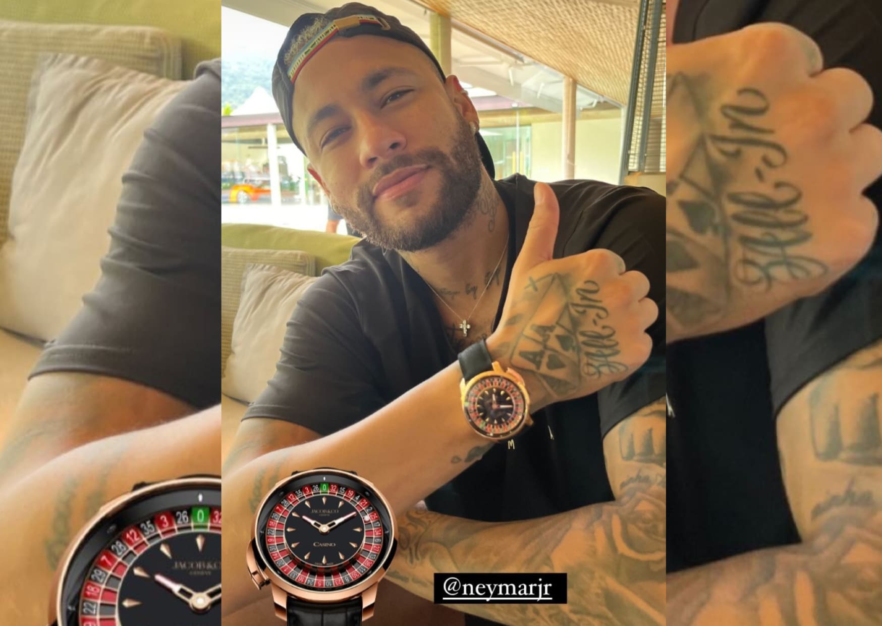 Neymar publicou um registro utilizando o novo relógio