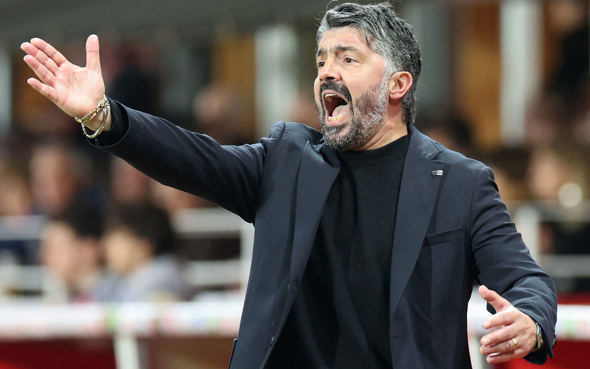 Gennaro Gattuso durante passagem pelo Olympique de Marseille entre 2023 e 2024 (Foto: Fred Tanneau/AFP)
