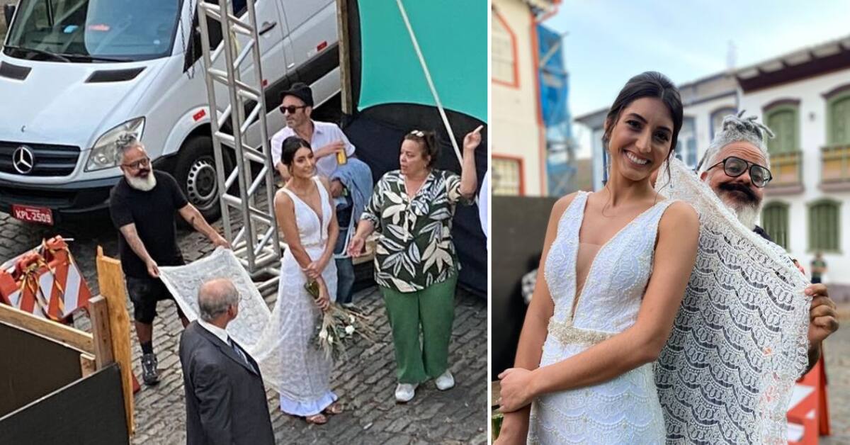 Durante tradicional festival de jazz em Outro Preto, o estilista Ronaldo Braga faz uma ação e ajuda um casamento acontecer