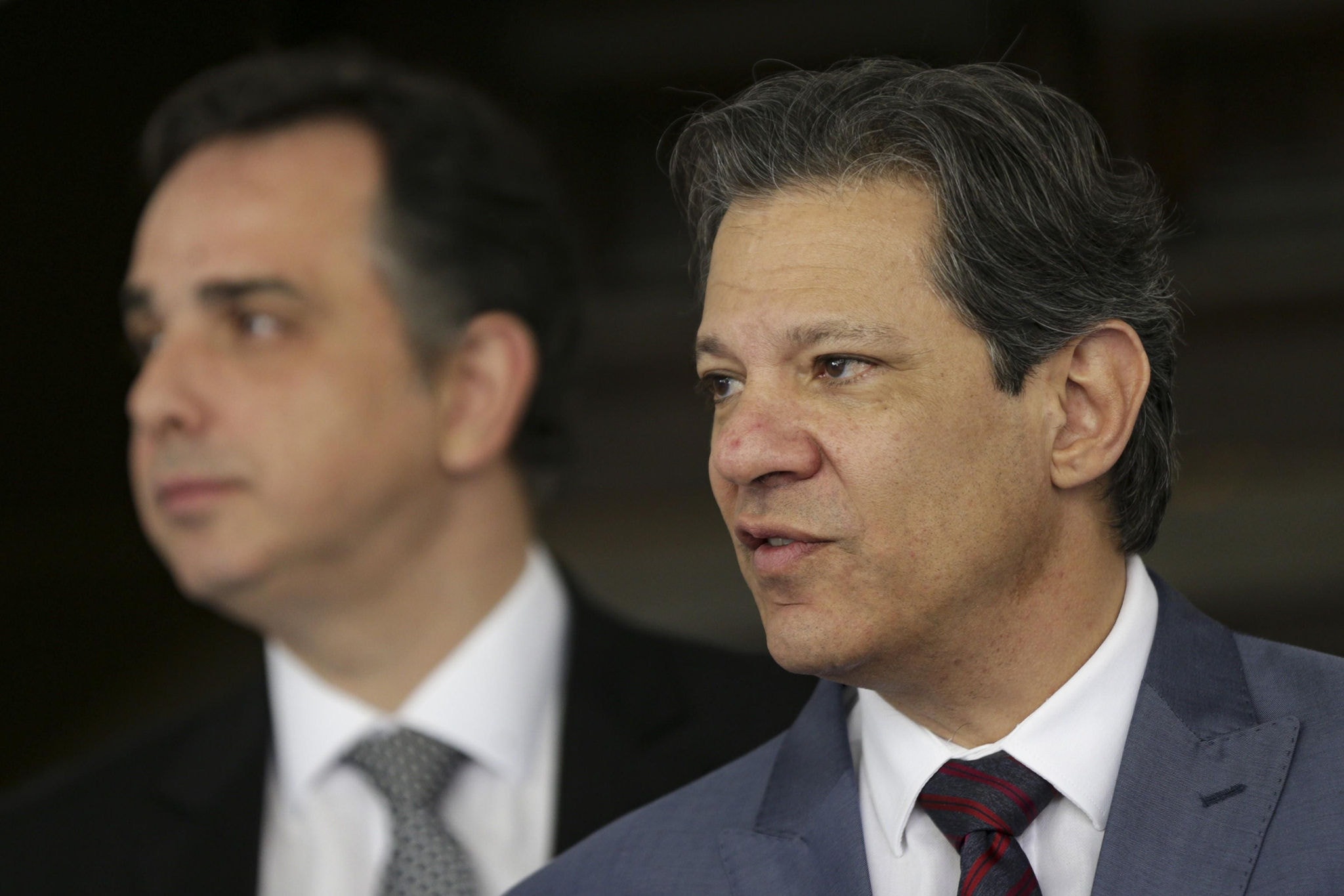 O presidente do Senado, Rodrigo Pacheco (PSD-MG), e o ministro da Fazenda, Fernando Haddad.
