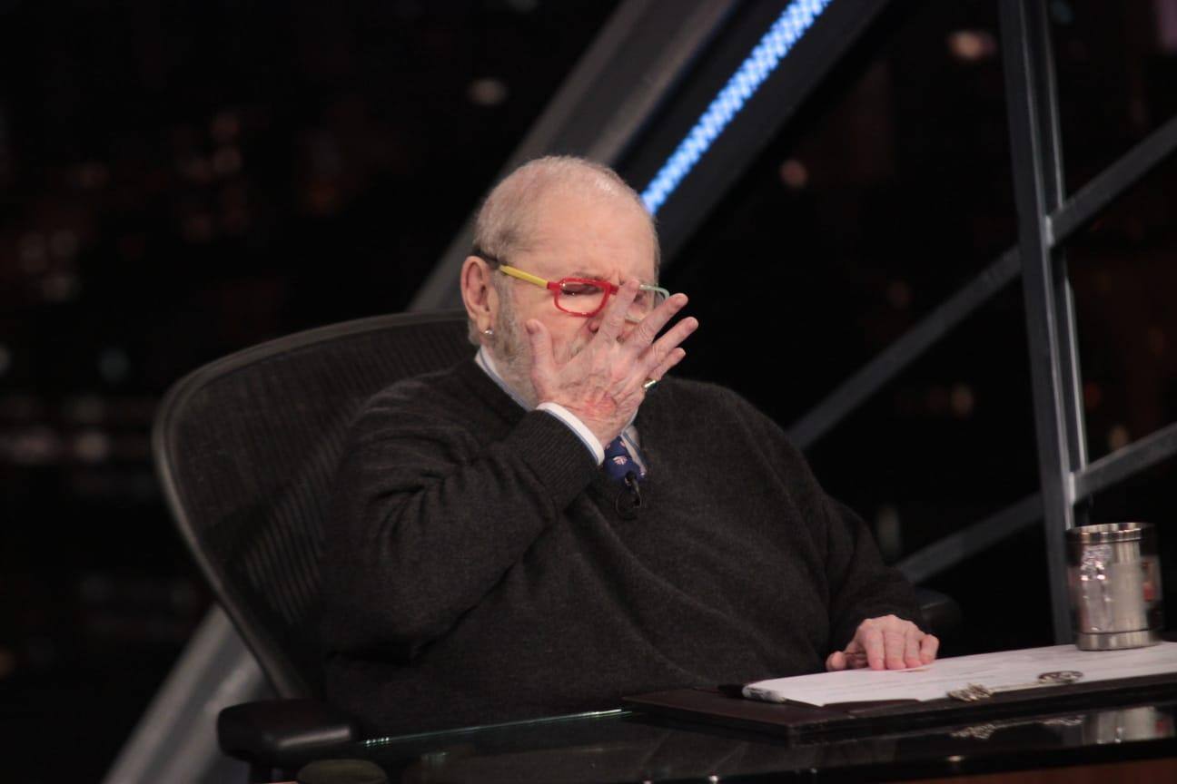 Jô Soares, em um dos seus últimos programas na TV Globo, em 2016