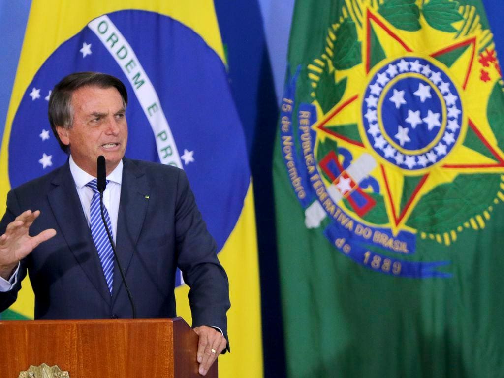 Presidente da República, Jair Bolsonaro, em cerimônia no Palácio do Planalto