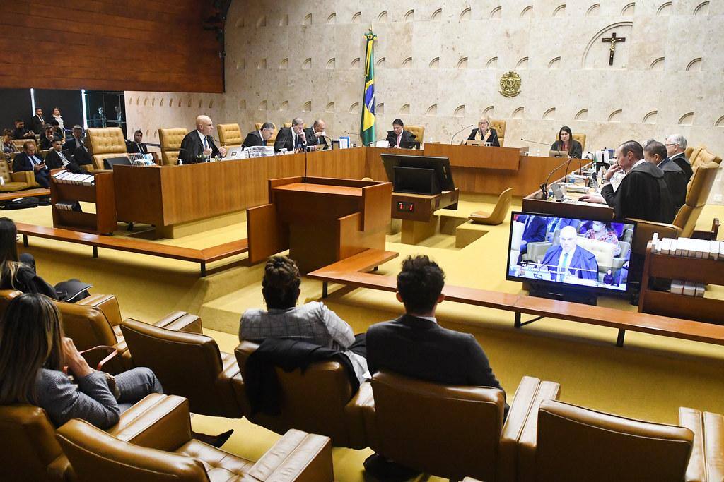 Plenário do STF no primeiro dia de julgamento do primeiro primeiro réu pelos atos de 8 de janeiro