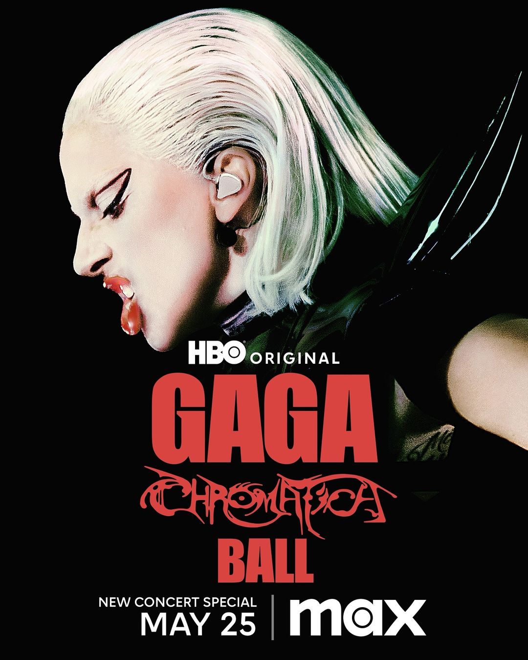 Lady Gaga no pôster de divulgação do especial da "Chromatica Ball"