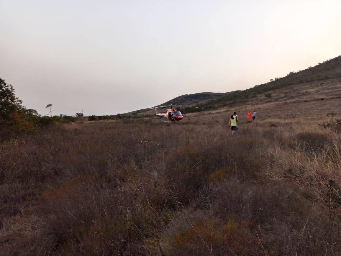 Corpo foi resgatado de helicóptero