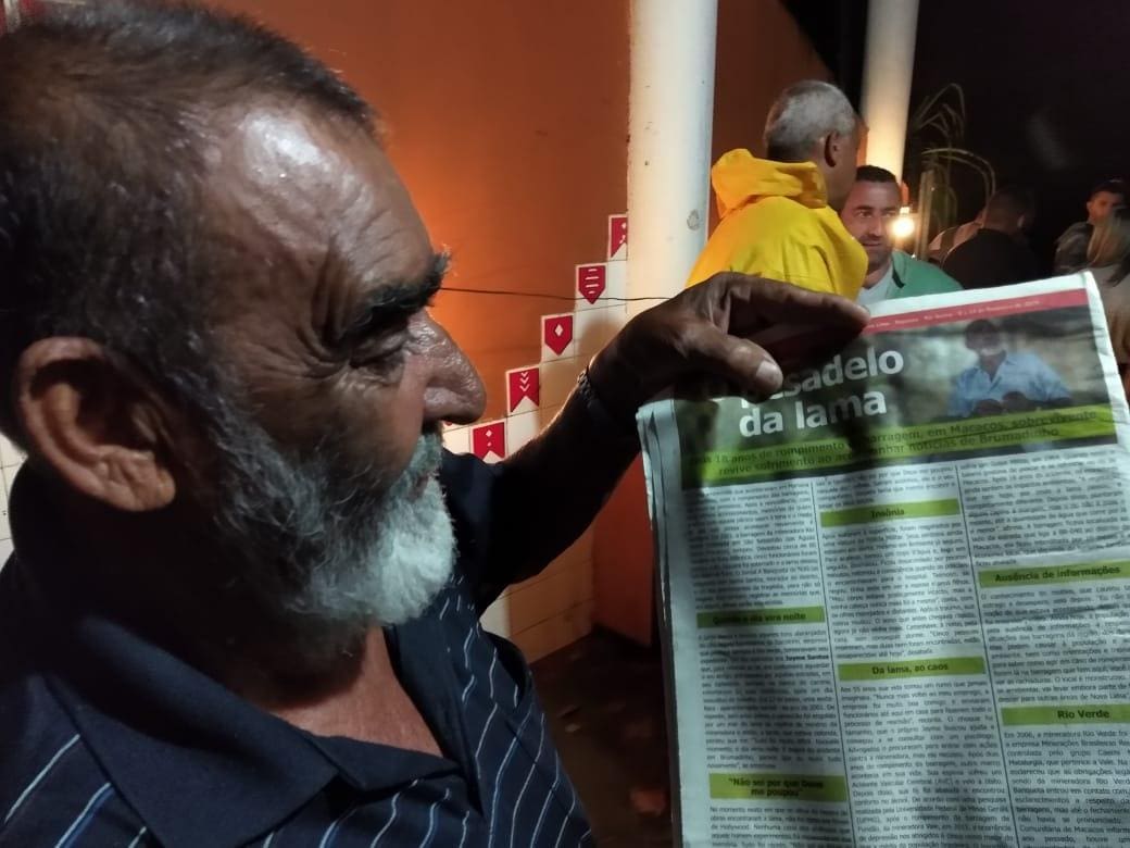 Jaime Gomes do Santos foi um dos sobreviventes do rompimento da barragem da mineradora Rio Verde (hoje Vale), em Macacos, em 2001