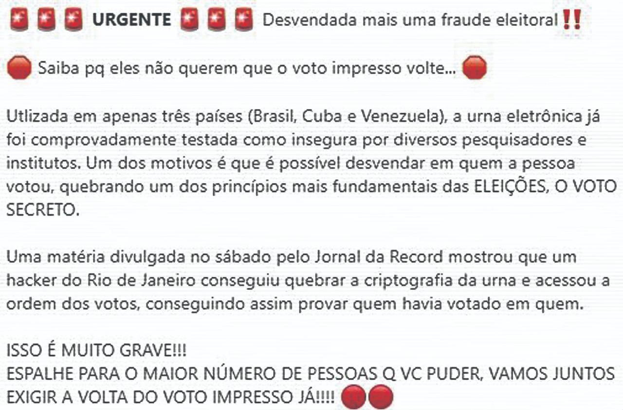 Imagem de fake news nas Eleições