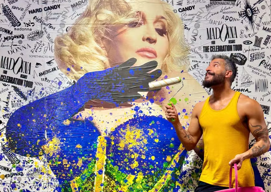 Arte do designer Rafael Arena vira look de Madonna em show