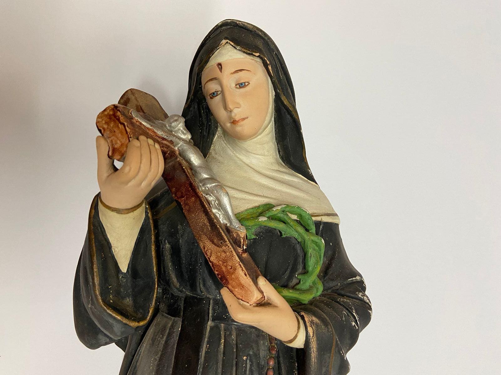 Imagem de Santa Rita de Cássia foi retirada da igreja da Grande BH na década de 70