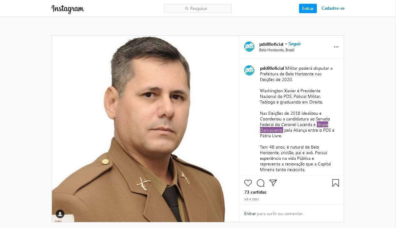 O policial militar Cabo Washington Xavier