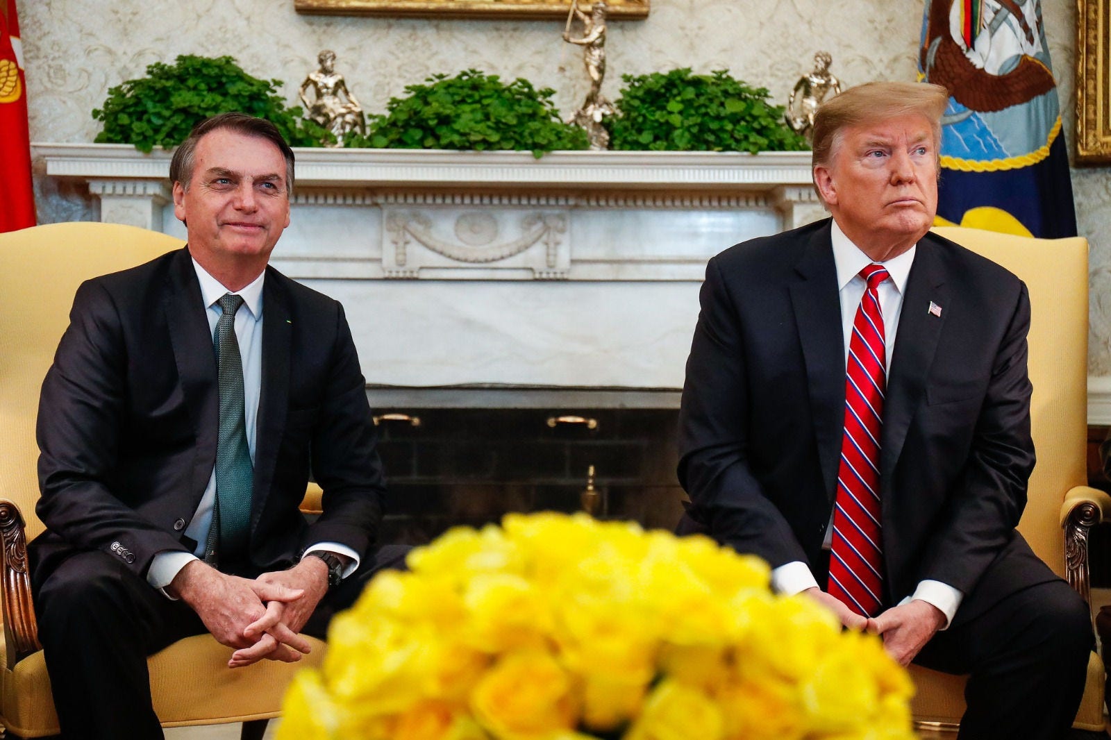 Jair Bolsonaro e Donald Trump durante visita do ex-presidente brasileiro aos EUA, em março de 2019