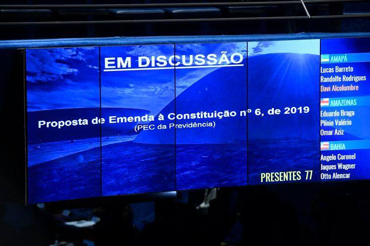 Votação da reforma da Previdência no Senado Federal, em 2019