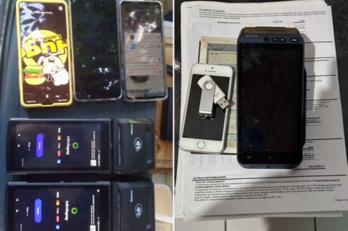 Agentes apreenderam celulares, máquinas de pagamento e outros equipamentos na operação 
