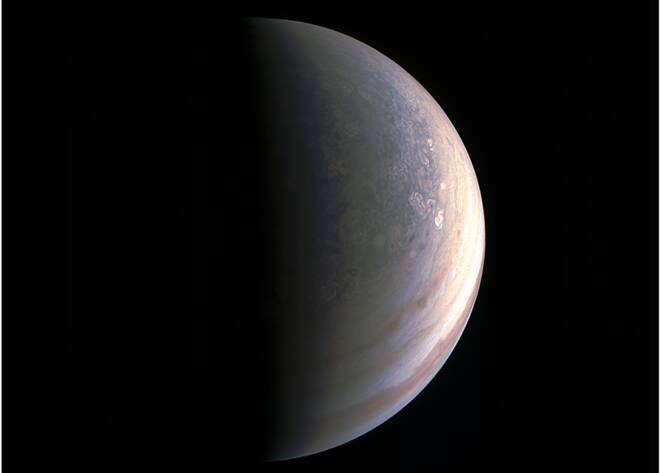Imagem inédita do polo sul do planeta Júpiter
