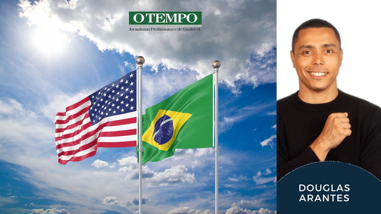 Bandeiras estados unidos e brasil