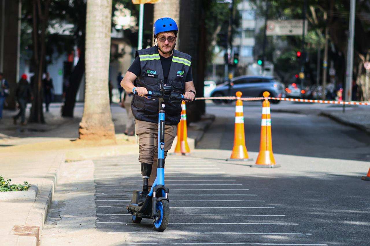Teste de patinetes elétricos realizado pela PBH, nesta terça-feira (12/8)