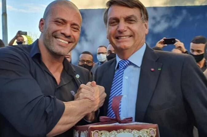 Daniel Silveira e Jair Bolsonaro